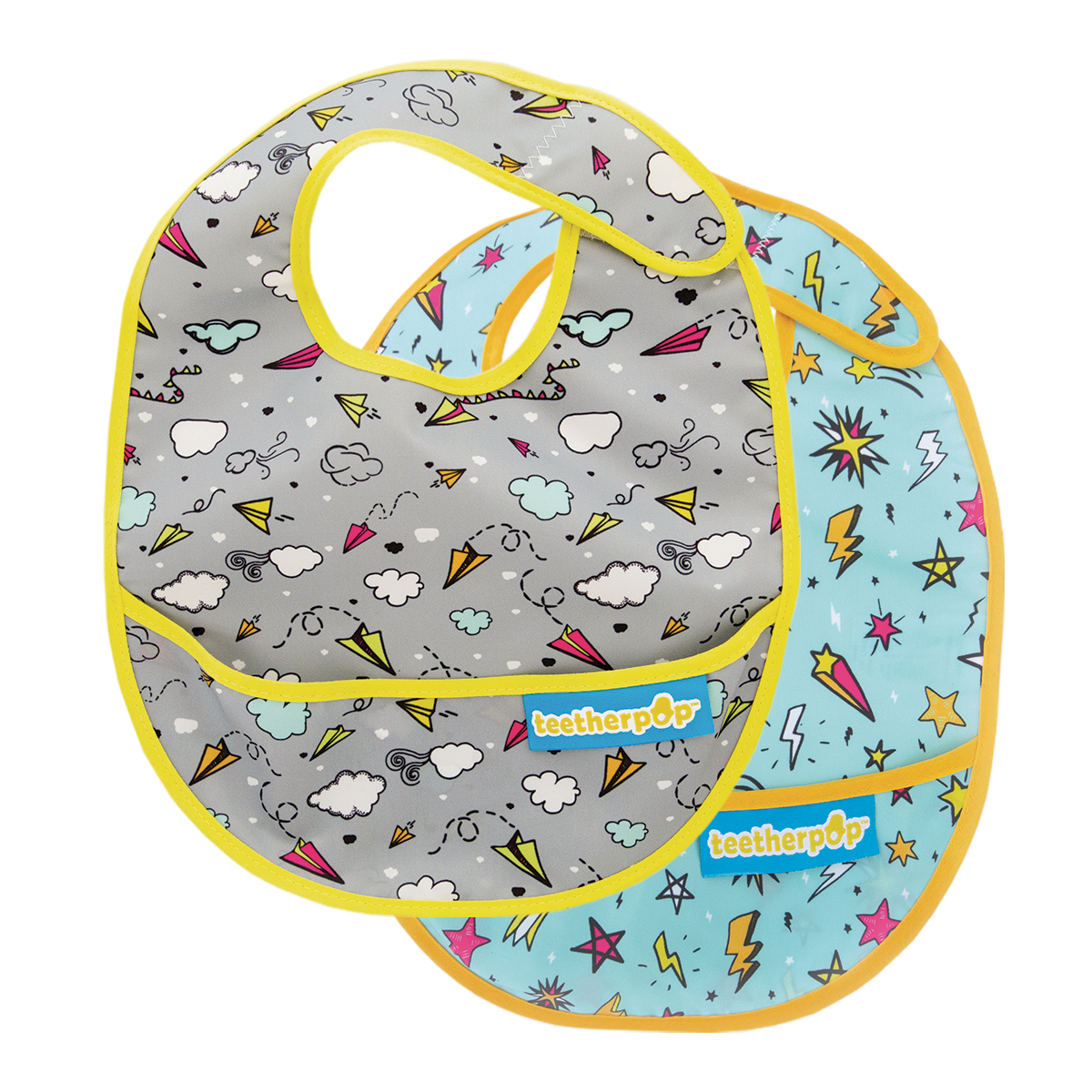 Teetherpop Baby Bibs 2 Pack Easy to Clean Safe for Baby